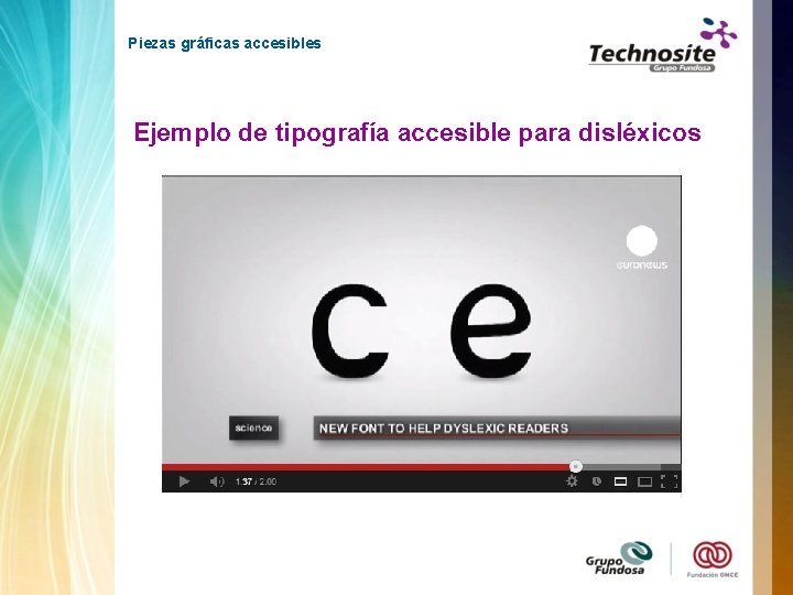 Piezas gráficas accesibles Ejemplo de tipografía accesible para disléxicos 