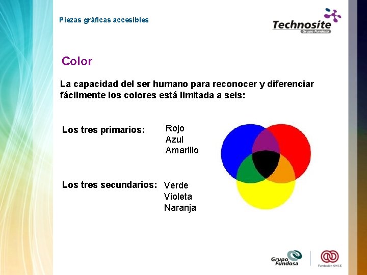 Piezas gráficas accesibles Color La capacidad del ser humano para reconocer y diferenciar fácilmente
