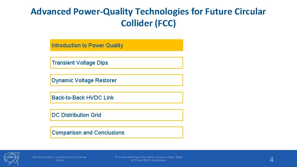 Advanced Power-Quality Technologies for Future Circular Collider (FCC) Introduction to Power Quality Transient Voltage