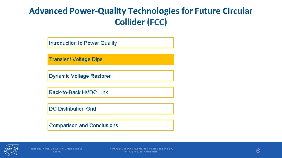 Advanced Power-Quality Technologies for Future Circular Collider (FCC) Introduction to Power Quality Transient Voltage