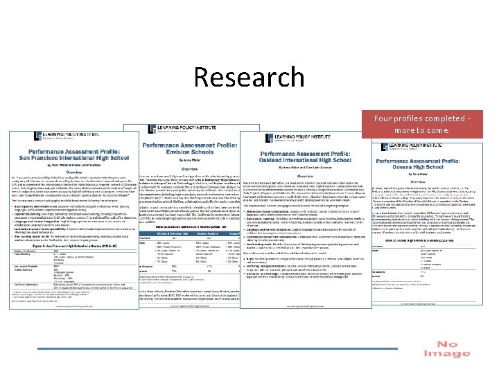 Research Four profiles completed – more to come. 