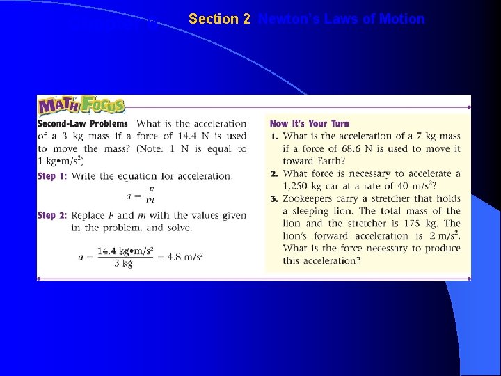 Chapter 6 Section 2 Newton’s Laws of Motion 