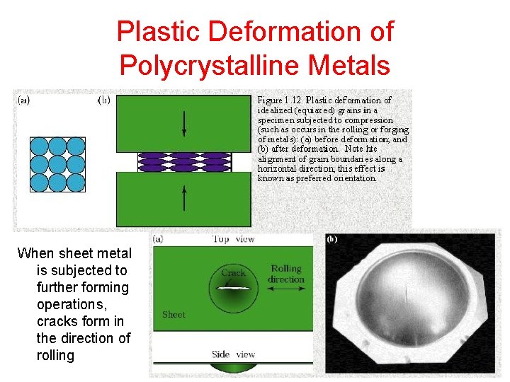 Plastic Deformation of Polycrystalline Metals When sheet metal is subjected to further forming operations,