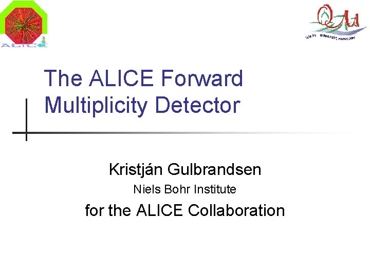 The ALICE Forward Multiplicity Detector Kristján Gulbrandsen Niels Bohr Institute for the ALICE Collaboration