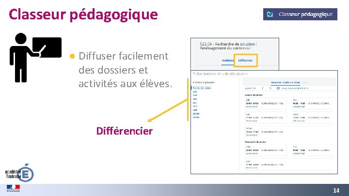 Classeur pédagogique ● Diffuser facilement des dossiers et activités aux élèves. Différencier GREC INITIALES