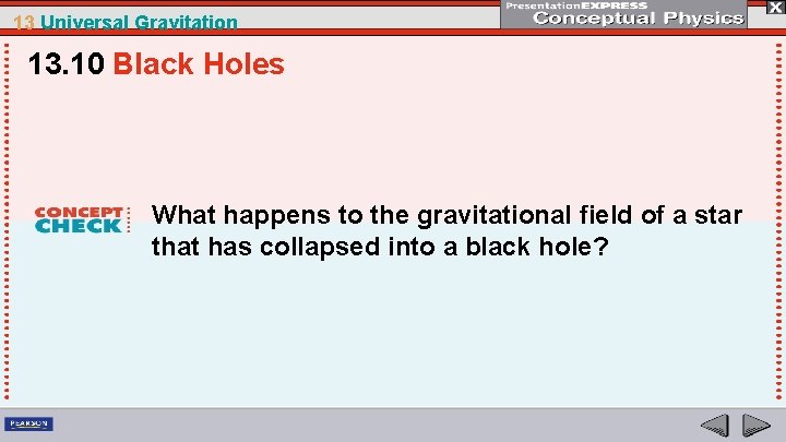 13 Universal Gravitation 13. 10 Black Holes What happens to the gravitational field of