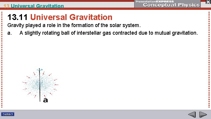 13 Universal Gravitation 13. 11 Universal Gravitation Gravity played a role in the formation