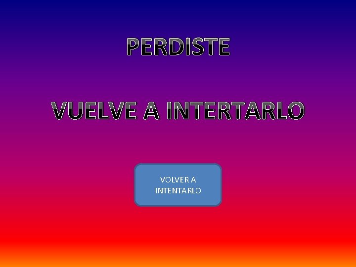 PERDISTE VUELVE A INTERTARLO VOLVER A INTENTARLO 