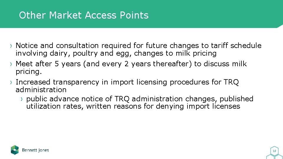 Other Market Access Points Notice and consultation required for future changes to tariff schedule