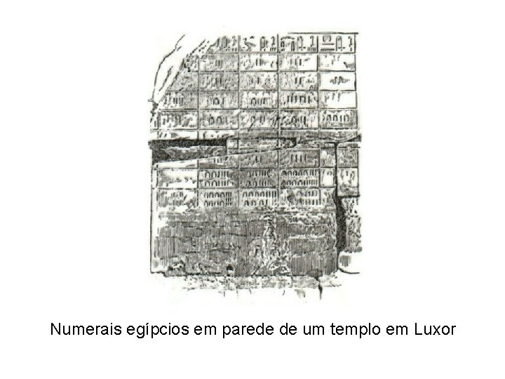 Numerais egípcios em parede de um templo em Luxor 