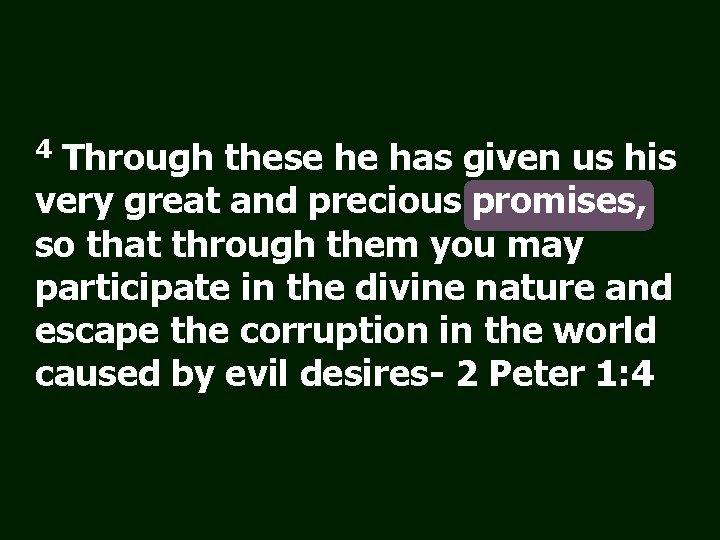 4 Through these he has given us his very great and precious promises, so