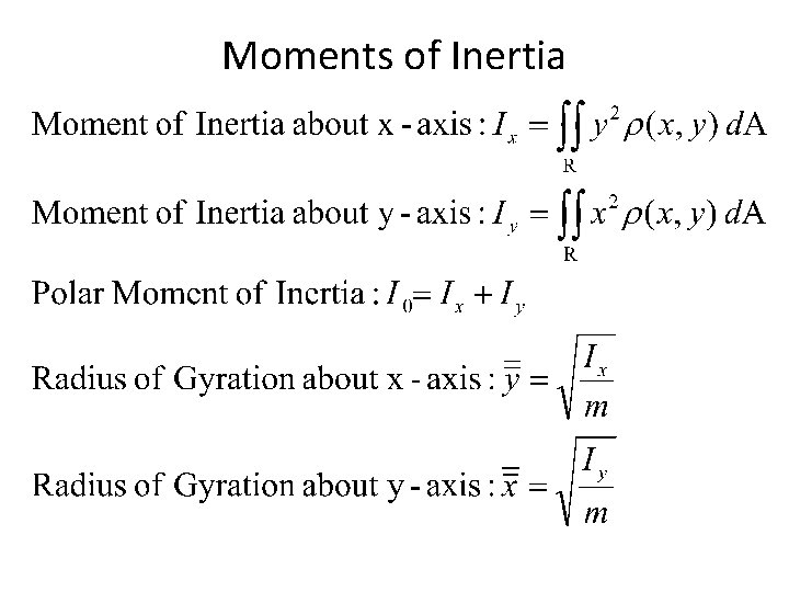 Moments of Inertia 