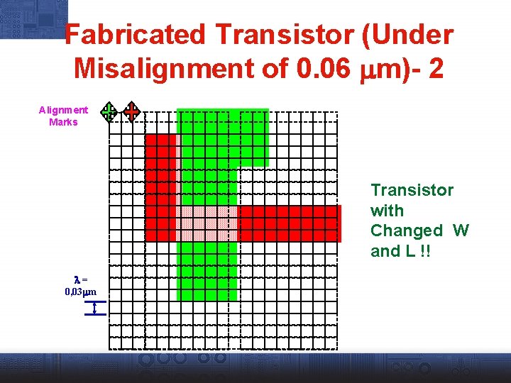 Fabricated Transistor (Under Misalignment of 0. 06 mm)- 2 Alignment Marks Transistor with Changed