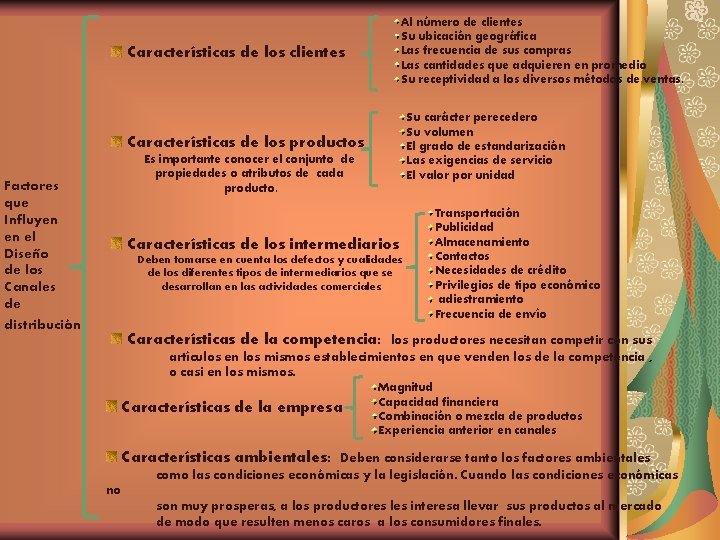 Al número de clientes Su ubicación geográfica Las frecuencia de sus compras Las cantidades