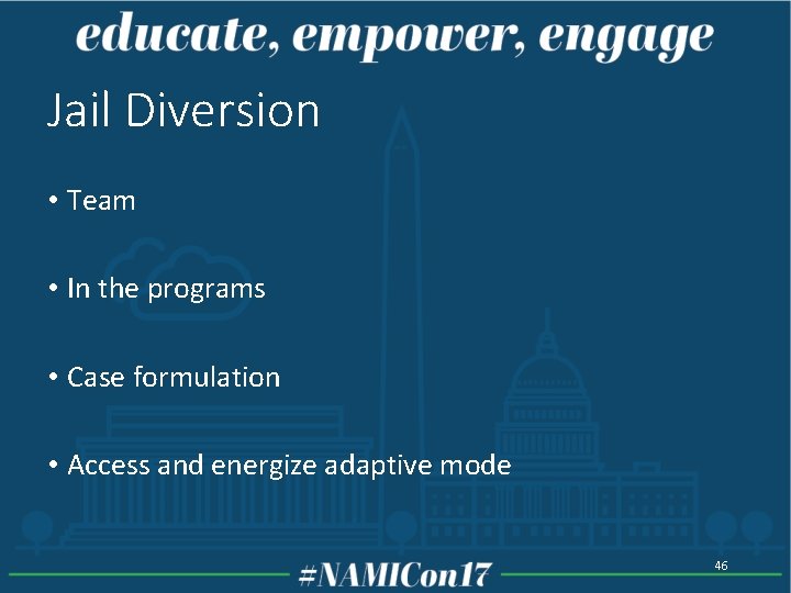 Jail Diversion • Team • In the programs • Case formulation • Access and Jail Diversion • Team • In the programs • Case formulation • Access and