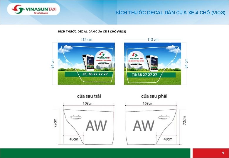 KÍCH THƯỚC DECAL DÁN CỬA XE 4 CHỖ (VIOS) 9 