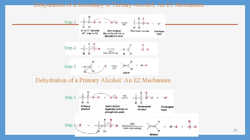 Dehydration of a Secondary or Tertiary Alcohol: An E 1 Mechanism Step 1 Step