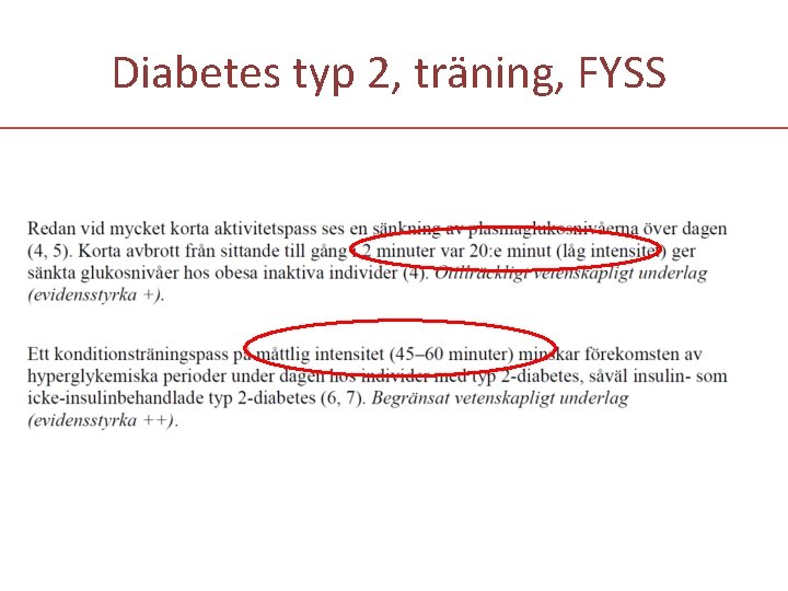 Diabetes typ 2, träning, FYSS 