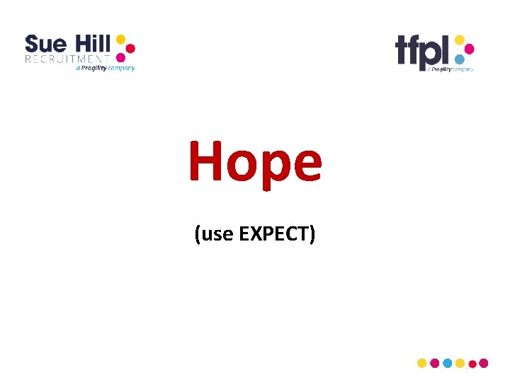 Hope (use EXPECT) 