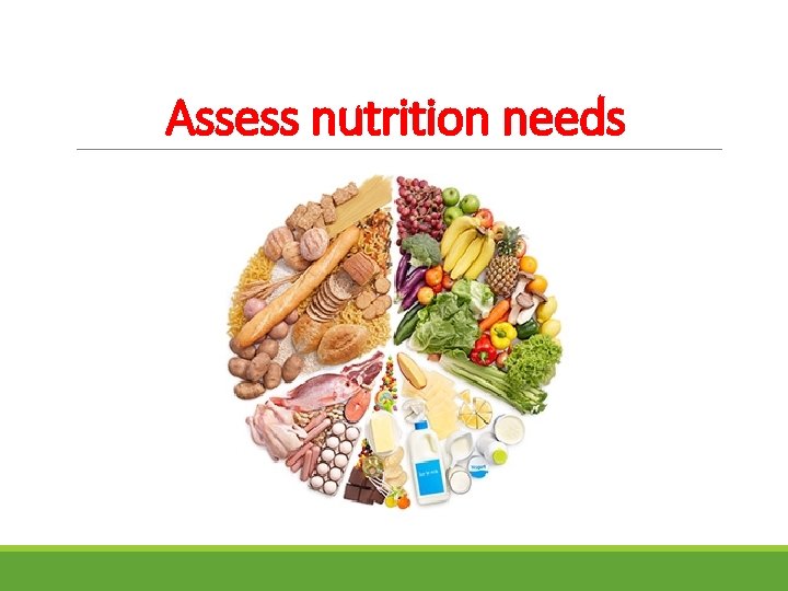 Assess nutrition needs 