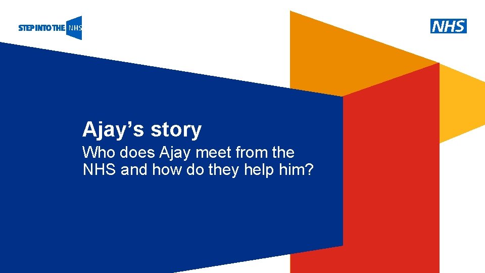 Ajay’s story Who does Ajay meet from the NHS and how do they help