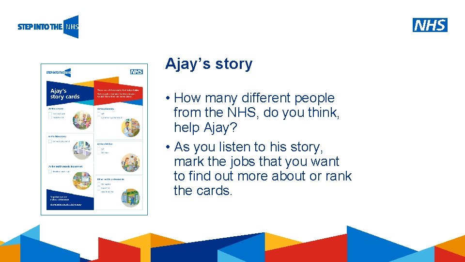 Ajay’s story • How many different people from the NHS, do you think, help