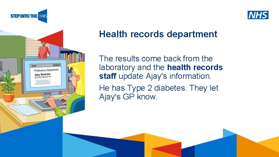Health records department The results come back from the laboratory and the health records