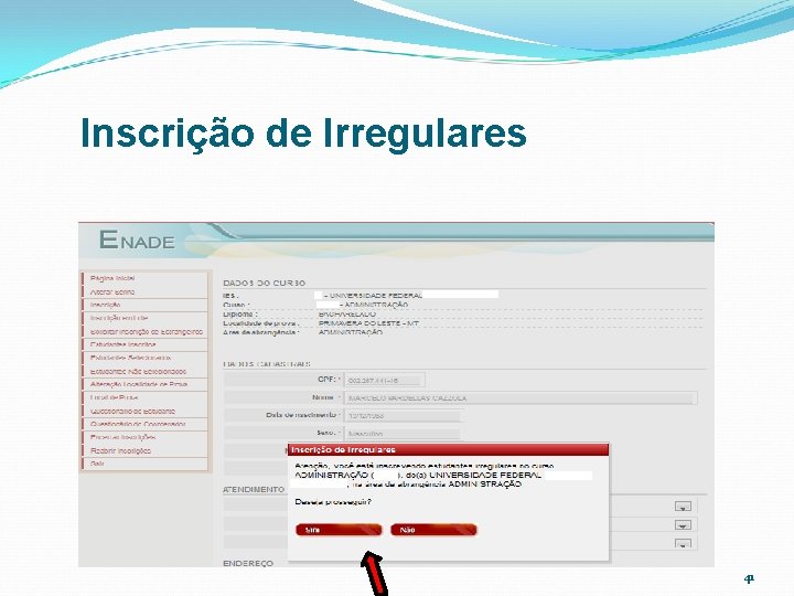 Inscrição de Irregulares 41 