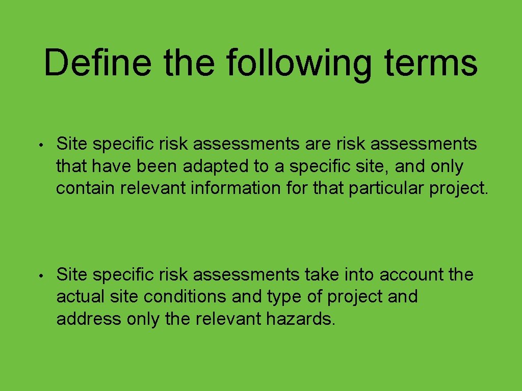Unit 6 Health Safety Supervisor Understand basic Health