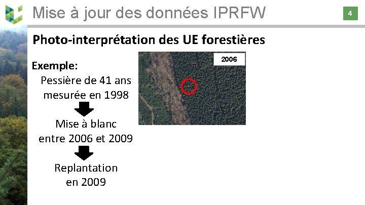 Mise à jour des données IPRFW 4 4 Photo-interprétation des UE forestières Exemple: Pessière