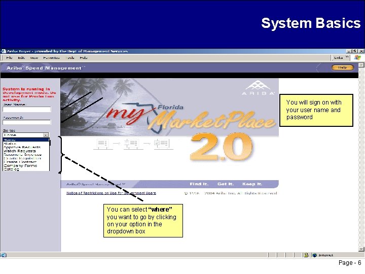 System Basics You will sign on with your user name and password You can