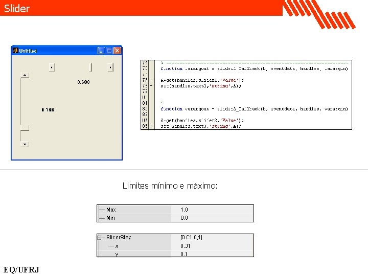 Slider Limites mínimo e máximo: EQ/UFRJ 