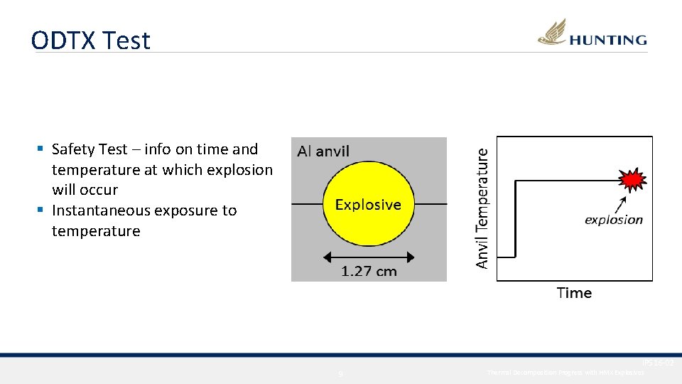 ODTX Test § Safety Test – info on time and temperature at which explosion