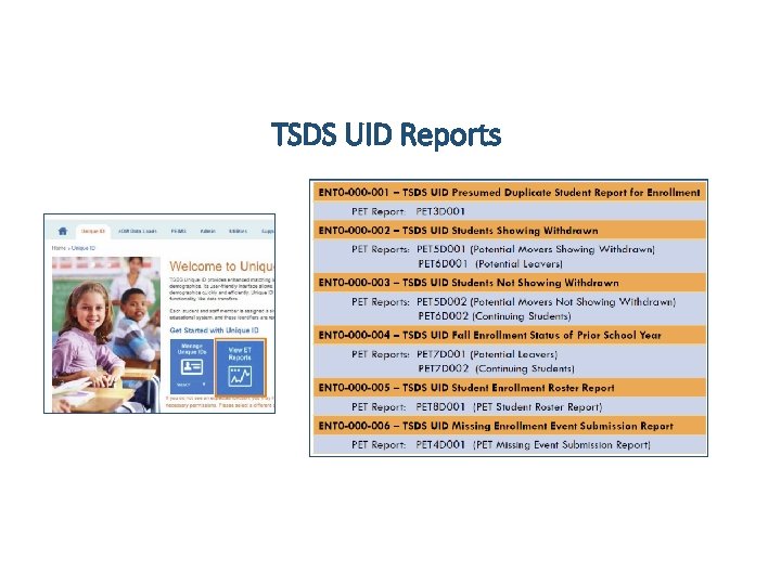 TSDS UID Reports 