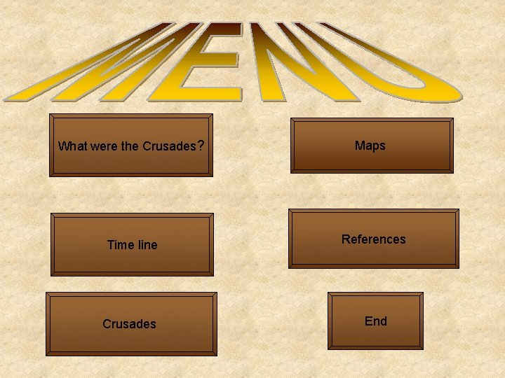 What were the Crusades? Maps Time line References Crusades End 