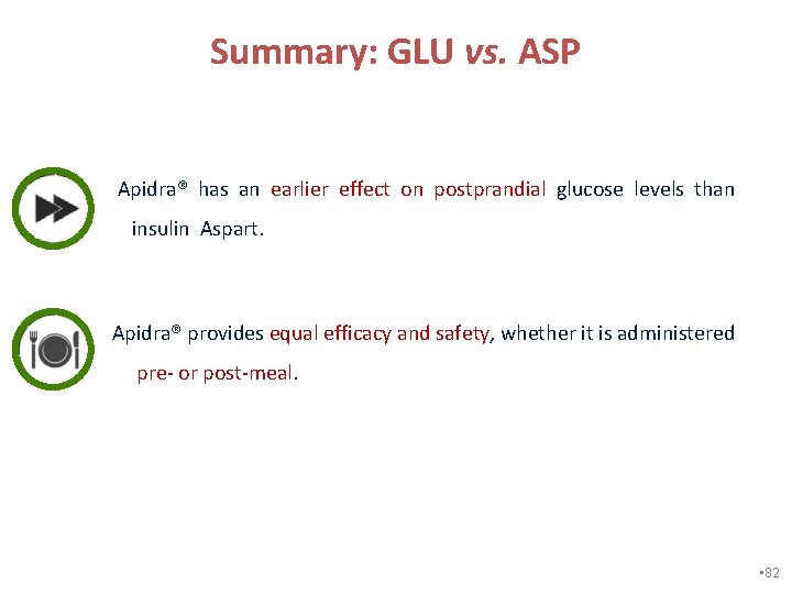 Summary: GLU vs. ASP Apidra® has an earlier effect on postprandial glucose levels than