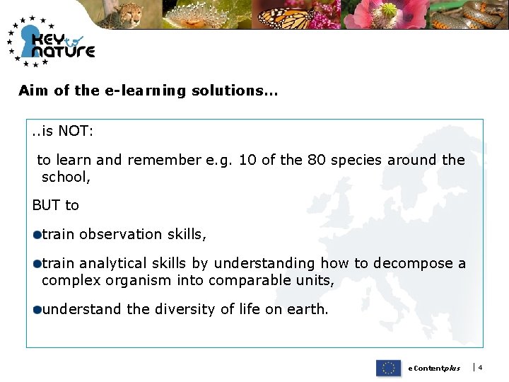 Aim of the e-learning solutions…. . is NOT: to learn and remember e. g.