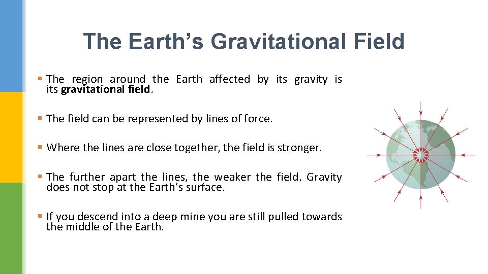 The Earth’s Gravitational Field § The region around the Earth affected by its gravity