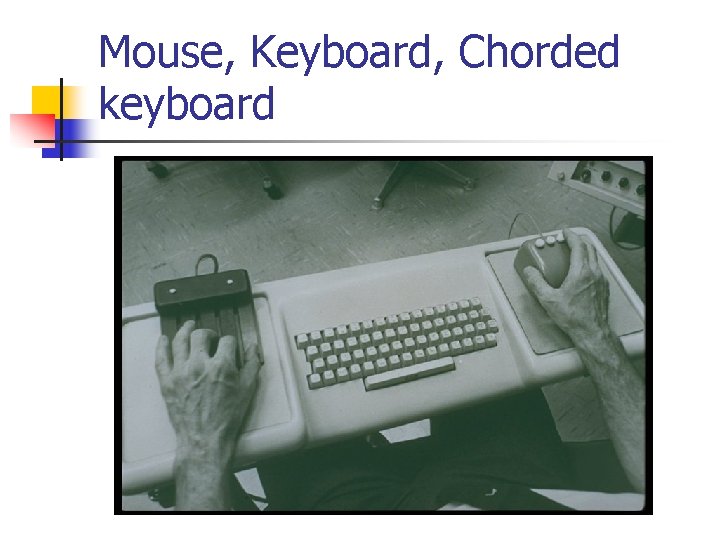 Mouse, Keyboard, Chorded keyboard Mouse, Keyboard, Chorded keyboard