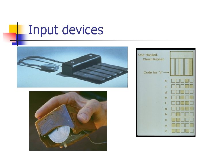 Input devices Input devices