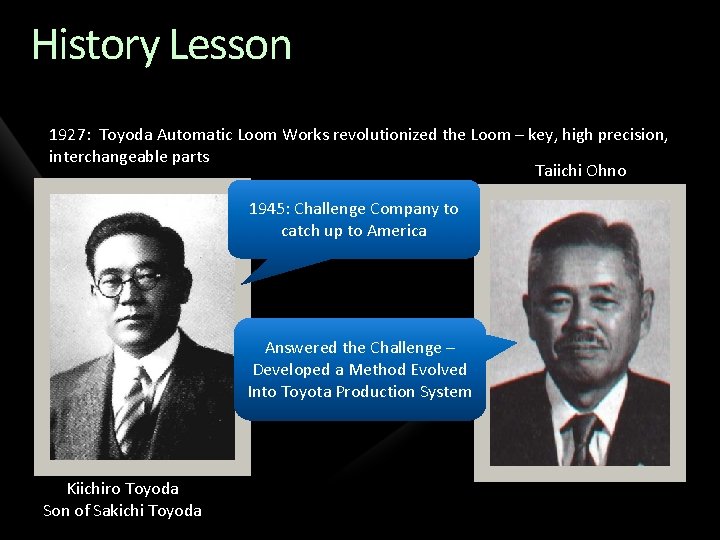 History Lesson 1927: Toyoda Automatic Loom Works revolutionized the Loom – key, high precision,
