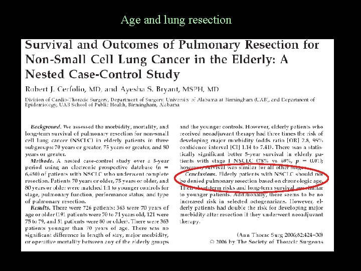 Age and lung resection 