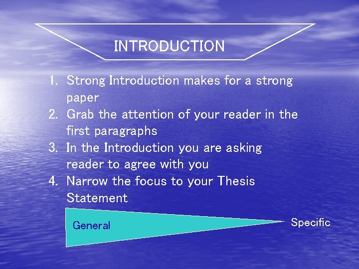 INTRODUCTION 1. Strong Introduction makes for a strong paper 2. Grab the attention of