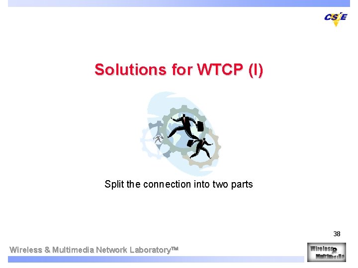 Solutions for WTCP (I) Split the connection into two parts 38 Wireless & Multimedia