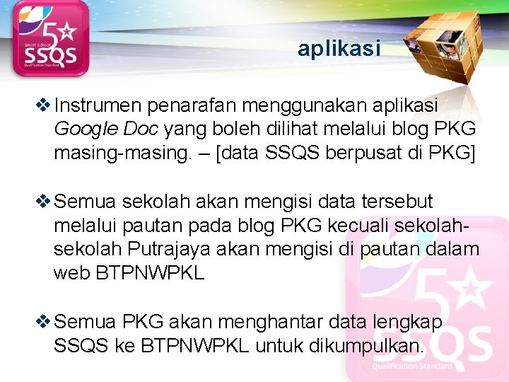 LOGO aplikasi v Instrumen penarafan menggunakan aplikasi Google Doc yang boleh dilihat melalui blog