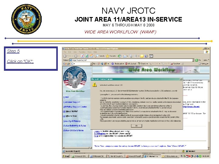 NAVY JROTC JOINT AREA 11/AREA 13 IN-SERVICE MAY 6 THROUGH MAY 8 2008 WIDE