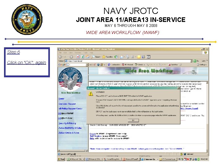 NAVY JROTC JOINT AREA 11/AREA 13 IN-SERVICE MAY 6 THROUGH MAY 8 2008 WIDE