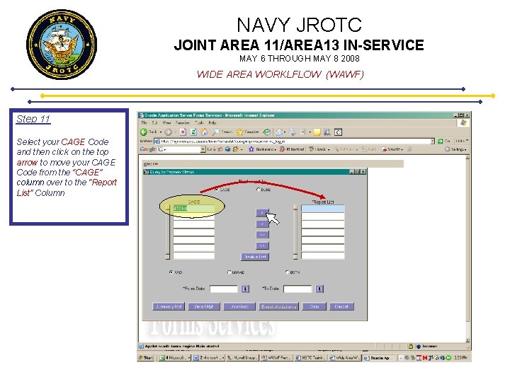 NAVY JROTC JOINT AREA 11/AREA 13 IN-SERVICE MAY 6 THROUGH MAY 8 2008 WIDE