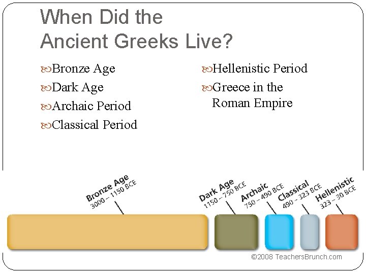 When Did the Ancient Greeks Live? Bronze Age Hellenistic Period Dark Age Greece in