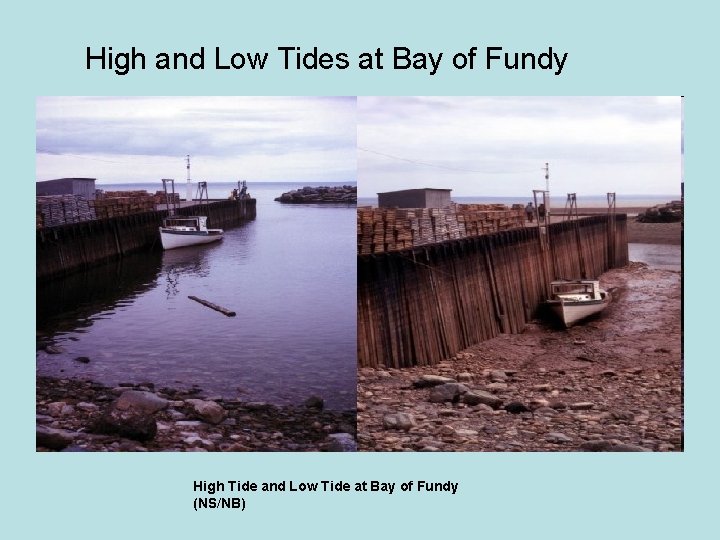 High and Low Tides at Bay of Fundy High Tide and Low Tide at
